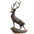 life-size modern brass animal sculpture deer statue